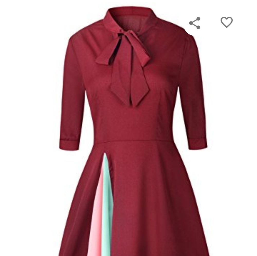 Red above knee flare dress